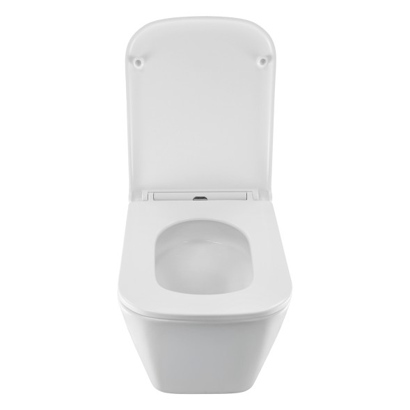 Унитаз подвесной Azario PRO (квадратный) СКРЫТОЕ ТОРНАДО безободковый унитаз в комплекте с сидением микролифт скрытая система смыва  490*345*355 мм (PRO-002 UQ3)