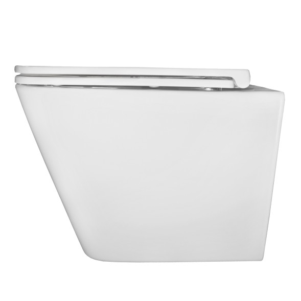 Унитаз подвесной Azario PRO (квадратный) СКРЫТОЕ ТОРНАДО безободковый унитаз в комплекте с сидением микролифт скрытая система смыва  490*345*355 мм (PRO-002 UQ3)