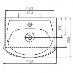 Раковина накладная "Уют-45" белая (Rosa) - 4620008192741