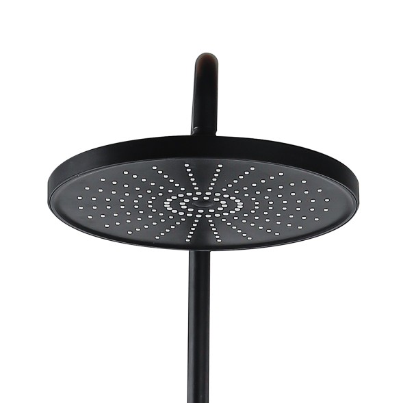 Душевая колонна Azario ARIZONA со смесителем для ванны, с поворотным изливом, круглая, черный (AZ-20BR)