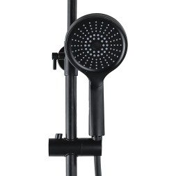 Душевая колонна Azario ARIZONA со смесителем для ванны, с поворотным изливом, круглая, черный (AZ-20BR)