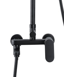 Душевая колонна Azario ARIZONA со смесителем для ванны, с поворотным изливом, круглая, черный (AZ-20BR)