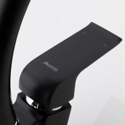 Смеситель для кухни 35к G4150 GAPPO высокий пов. излив, п/гайку, ЧЕРНЫЙ - G4150 