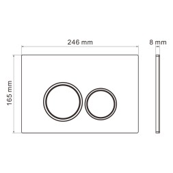 Кнопка смыва WAVE W1 универсальная БЕЛАЯ АБС круглая - 552522 