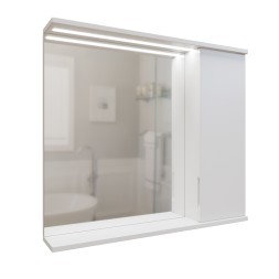 Зеркальный шкаф &amp;quot;Лайн-80&amp;quot; правый с подсветкой (ПВХ) - 553018 