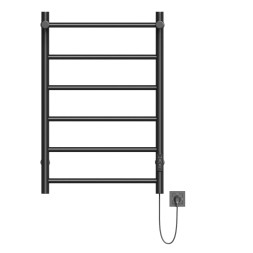 Полотенцесушитель MIXLINE VEGA 80х50 (таймер, 318Вт, 5 перекладин + ПОЛКА) электрический ЧЕРНЫЙ - ML-556355