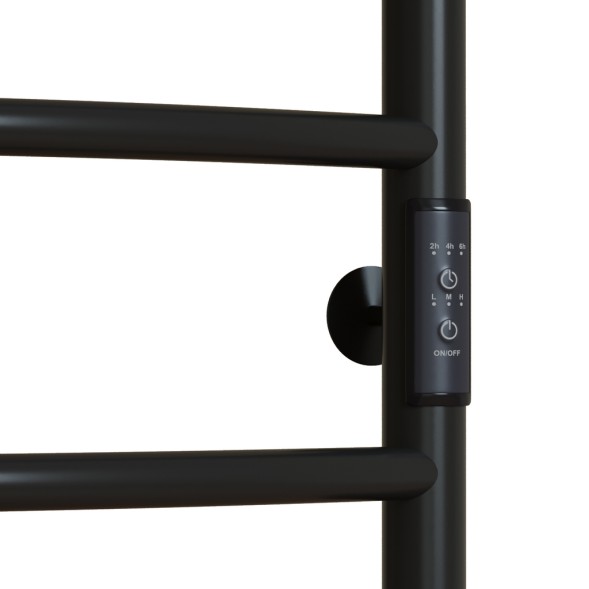 Полотенцесушитель MIXLINE VEGA  80х50 (таймер, 318Вт, 5 перекладин + ПОЛКА) электрический ЧЕРНЫЙ - ML-556355 