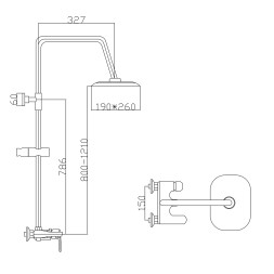 Душевая система 40к ML2410 излив лейка 5 позиций +лейка &amp;quot;Тропический душ&amp;quot; ХРОМ - ML2410 