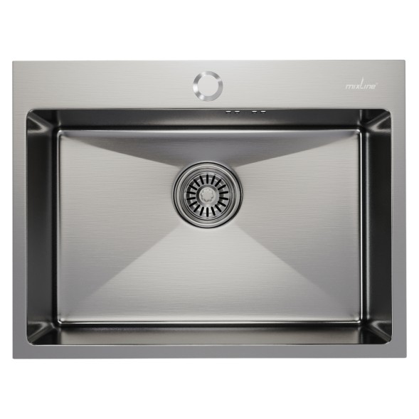 Мойка настол.монтаж 60х45 (3,0) вып 3 1/2  MIXLINE PRO 22см с сифоном (сатин) - 547235 