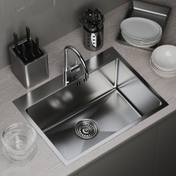 Мойка настол.монтаж 60х45 (3,0) вып 3 1/2 MIXLINE PRO 22см с сифоном (сатин) - 547235