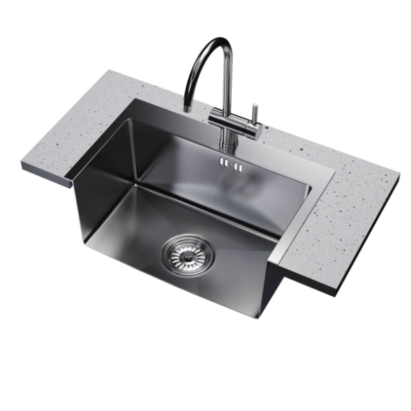 Мойка настол.монтаж 60х45 (3,0) вып 3 1/2  MIXLINE PRO 22см с сифоном (сатин) - 547235 