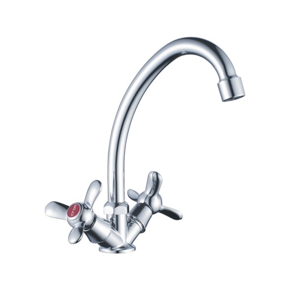 Смеситель для кухни 1/2 кер CN4012 CRON высокий пов. излив, п/шпильку, ХРОМ - CN4012 