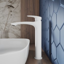 Смеситель для раковины 35к Milardo RORWT01M01 "Rora" литой излив, п/гайку, БЕЛЫЙ матовый - RORWT01M01