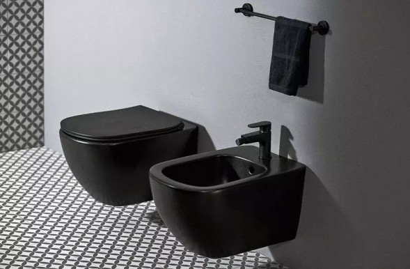 Промо-комплект Ideal Standard TESI silk black инсталляция с подвесным унитазом и крышкой микролифт, цвет черный матовый + кнопка смыва двойная, ченая в подарок (T3868V3/123A6)