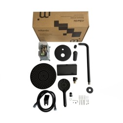 Душевая система 35к Milardo RORBL02M67 "Rora" лейка "Тропический душ" встраиваемая ЧЕРНЫЙ матовый - RORBL02M67