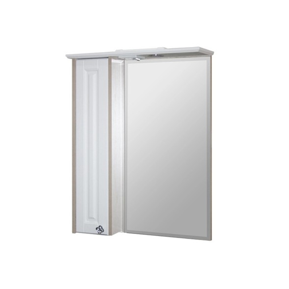 Зеркальный шкаф &amp;quot;ВЕРСАЛЬ-55&amp;quot; белое дерево левый  с подсветкой(ПВХ) - НОВИНКА 