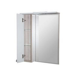 Зеркальный шкаф &amp;quot;ВЕРСАЛЬ-55&amp;quot; белое дерево левый  с подсветкой(ПВХ) - НОВИНКА 