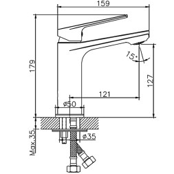 Смеситель для раковины 35к HB10533-3 HAIBA оружейная сталь - HB10533-3 
