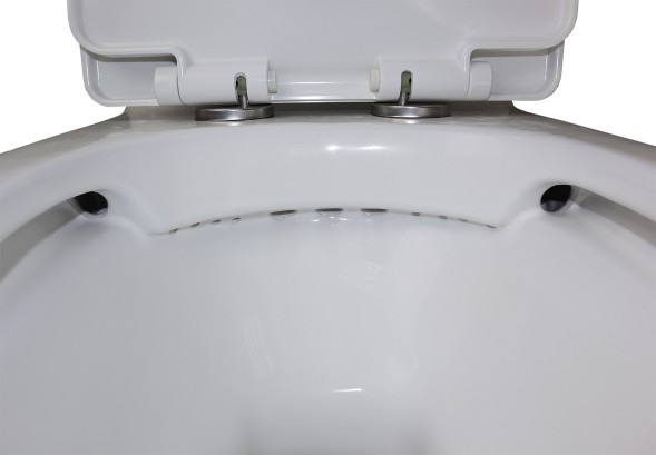 Унитаз моноблок Azario Luna 770x390x710 напольный, горизонтальный слив, сиденье дюропласт микролифт (AZ-1037)