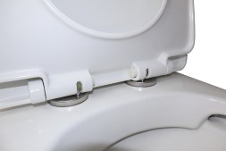 Унитаз моноблок Azario Luna 770x390x710 напольный, горизонтальный слив, сиденье дюропласт микролифт (AZ-1037)