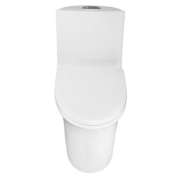 Унитаз моноблок Azario Luna 770x390x710 напольный, горизонтальный слив, сиденье дюропласт микролифт (AZ-1037)