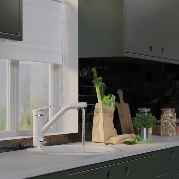 Смеситель для кухни 40к MIXLINE ML-GS05 (328) бежевый с вых. для питьевого фильтра - 00-00001719 