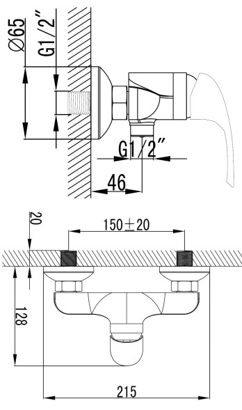 Смеситель для душа AZARIO SINTRA с ручным душем, керамический картридж, хром (AZ-WKF33361C)