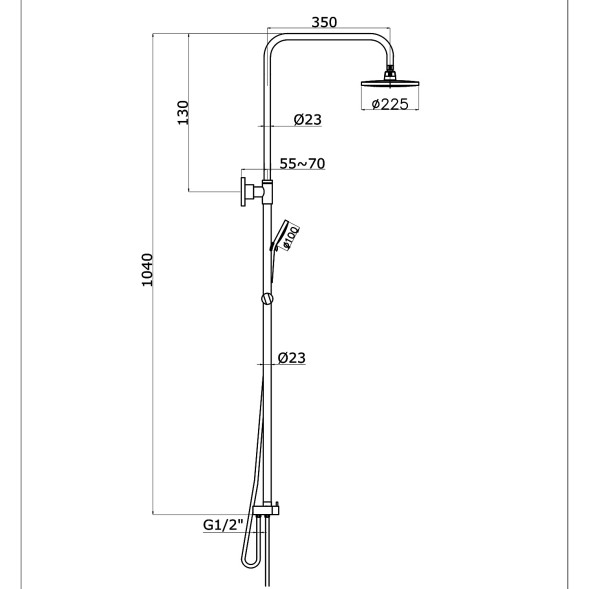 Душевая система Azario MANO для душа без смесителя, хром (AZ-15780201)