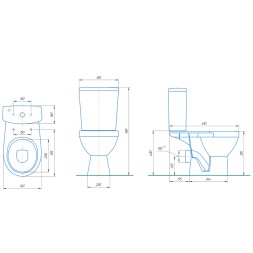 Унитаз-компакт &amp;quot;Рим&amp;quot; белый (гориз, нижн, сид. полип.м/лифт, 2-кн.арм. Oliv) (Rosa) - 4610119203757 