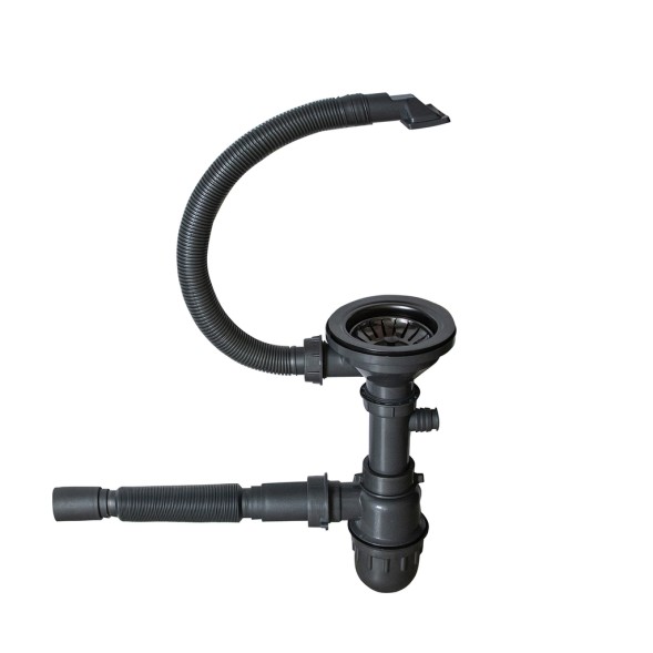 Мойка настол.монтаж 60х45 (3,0) вып 3 1/2  MIXLINE PRO 22см с сифоном (черный графит) - 547236 