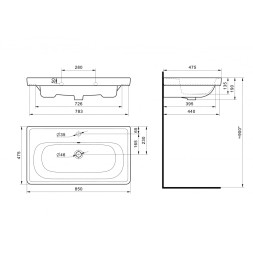 Раковина мебельная Santek Нео Классика 85 отверстие под смеситель (1WH501782)