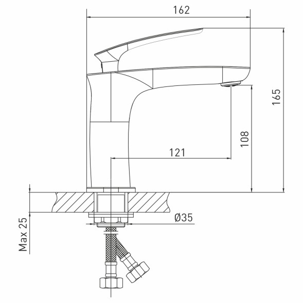 Смеситель для раковины 26k MIXLINE ML21-04 &amp;quot;Elegant&amp;quot; - ML21-04 