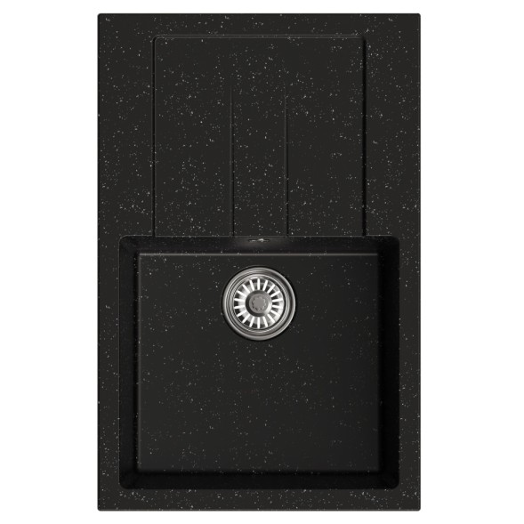 Мойка ML-GM31 КОМФОРТ с крылом, черная (308), 770*500*190мм - 00-00009496 