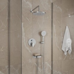 Душевая система 35к Milardo RORSB02M67 "Rora" лейка "Тропический душ" встраиваемая ХРОМ - RORSB02M67