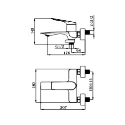 Смеситель для раковины 35к HB10816-3  HAIBA оружейная сталь - HB10816-3 