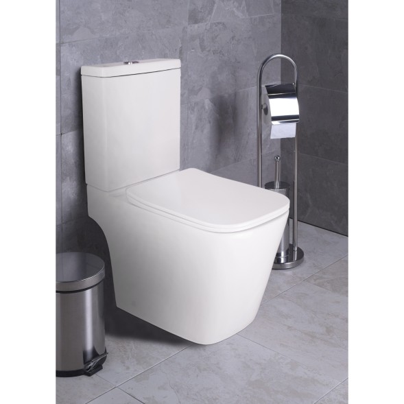 Унитаз-компакт Azario Ferra 365х650х785 напольный, безободковый, с быстросъемным сиденьем микролифт (AZ-1015)