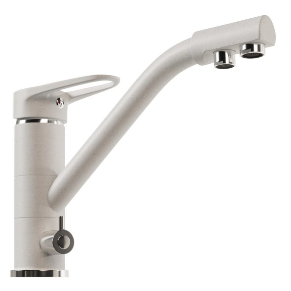 Смеситель для кухни 40к MIXLINE ML-GS05 (331) белый с вых. для питьевого фильтра - 00-00001900 