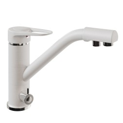 Смеситель для кухни 40к MIXLINE ML-GS05 (331) белый с вых. для питьевого фильтра - 00-00001900 