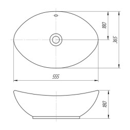 Раковина накладная на столешницу &amp;quot;Гамма-56*37&amp;quot; ш*г овал (Kirovit) -  