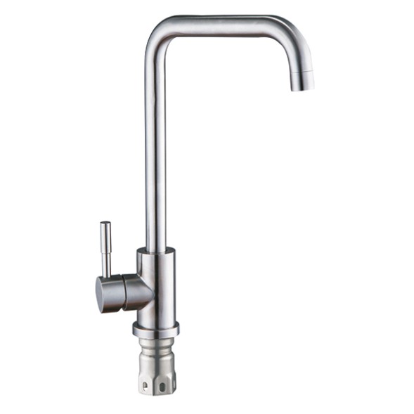 Смеситель для кухни 35к Glauf ZAP4-B090 НЕРЖ высокий излив, бок. ручка, п/гайку - ZAP4-B090 