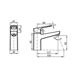 Смеситель для раковины 35к Milardo ATLSB00M01 "Atlantic" литой ХРОМ - ATLSB00M01
