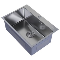 Мойка настол.монтаж 65х45 (3,0) вып 3 1/2 MIXLINE PRO 22см с сифоном (сатин) - 547237