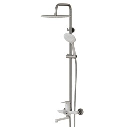 Душевая система 35к MIXLINE ML2415 излив лейка 3 позиции +лейка "Тропический душ" ХРОМ/БЕЛЫЙ - ML2415