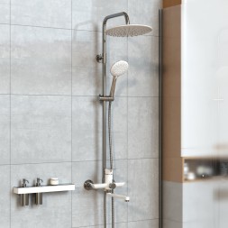 Душевая система 35к MIXLINE ML2415 излив лейка 3 позиции +лейка "Тропический душ" ХРОМ/БЕЛЫЙ - ML2415