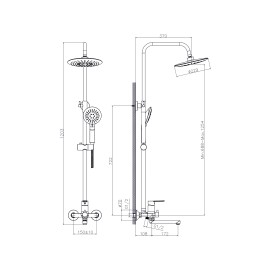 Душевая система 35к MIXLINE ML2415 излив лейка 3 позиции +лейка "Тропический душ" ХРОМ/БЕЛЫЙ - ML2415