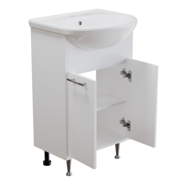 Тумба д/ванной &amp;quot;АлАн-55&amp;quot; белый 2 створки  под раковину Уют-55 (Rosa) (ЛДСП) - НОВИНКА 