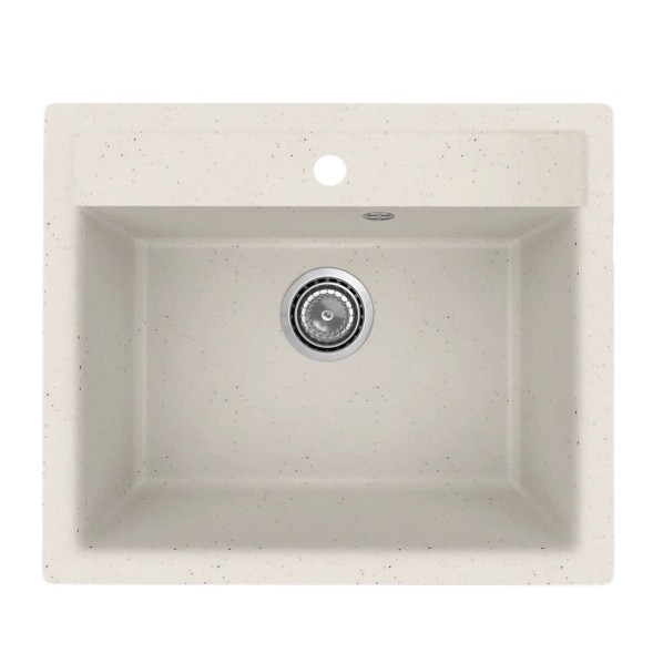 Мойкa ML-GMU04 УЛЬТРА прямоугольная, белый камень, 565*495 мм (глуб. чаши 175) - 00-001410 