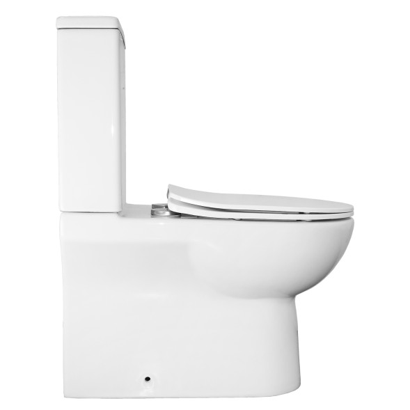 Унитаз-компакт AZARIO Ambra 645x370x815 напольный, безободковый, в комплекте сиденьем микролифт (AZ-848)