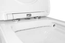 Унитаз подвесной Creo Ceramique RENNES 550х365х370, безободковый с тонким сидением микролифт (RE1100R+RE1001T/AR1001T)