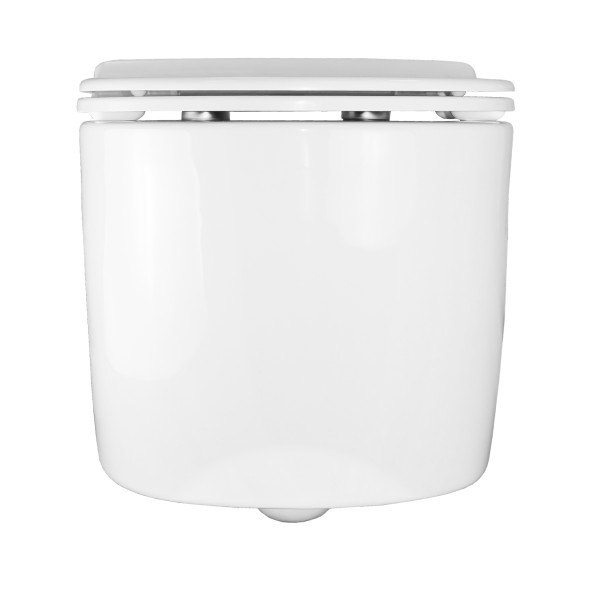 Унитаз подвесной Creo Ceramique RENNES 550х365х370, безободковый с тонким сидением микролифт (RE1100R+RE1001T/AR1001T)